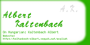 albert kaltenbach business card